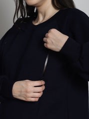 Black Winter Maternity Lounge Top