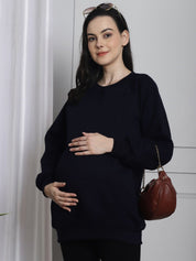 Black Winter Maternity Lounge Top