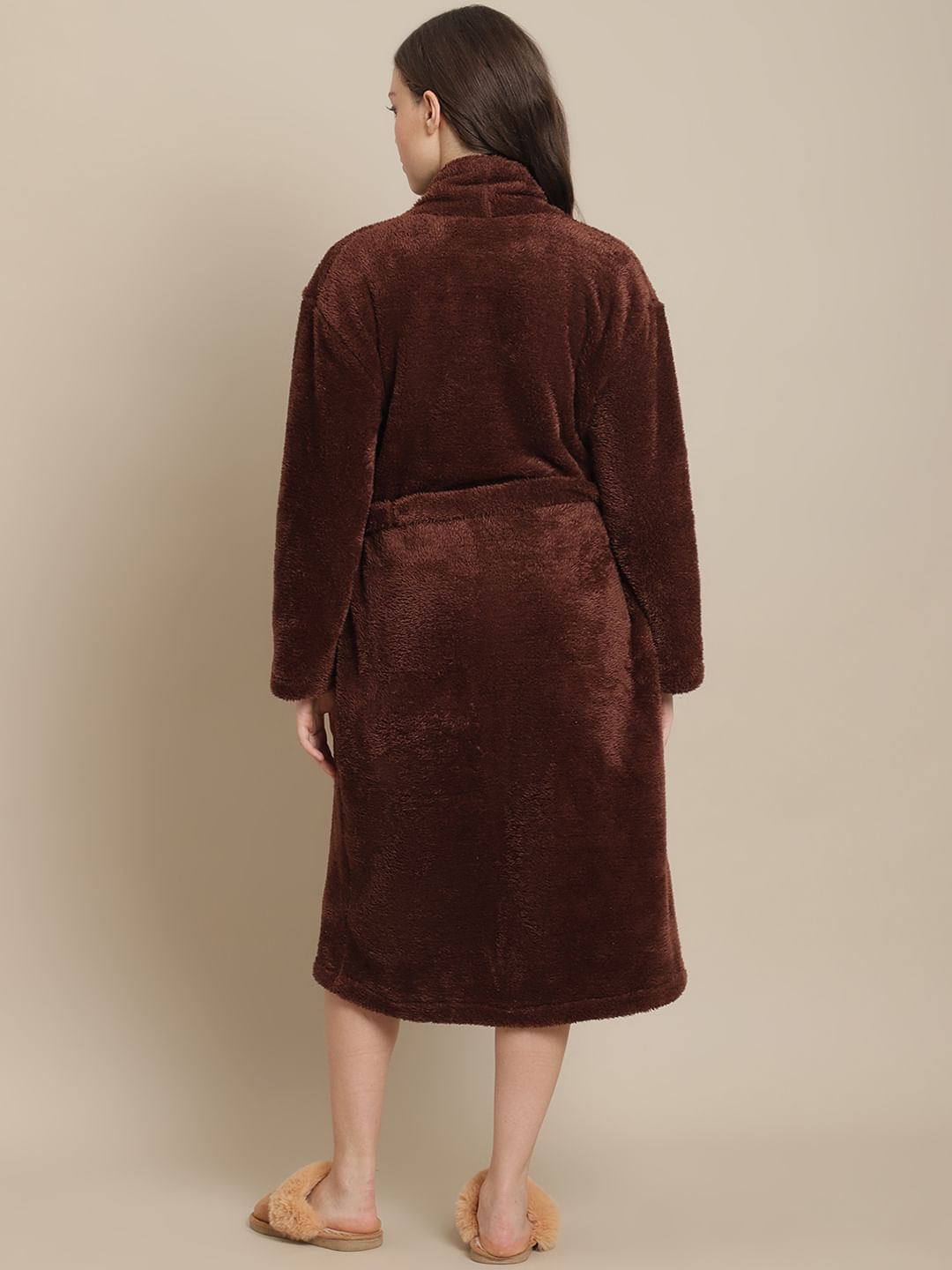 Brown Faux Fur Winter Lounge Robe