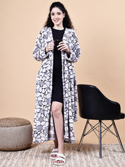 Grey Abstract Fur Winter Robe