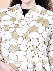Olive Green Abstract Fur Winter Robe