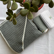 WHITEWATER KIDS ORGANIC WAFFLE HOODED TOWEL SET - GREY