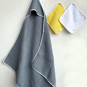 WHITEWATER KIDS ORGANIC WAFFLE HOODED TOWEL SET - GREY