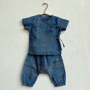 WHITEWATER KIDS UNISEX ORGANIC INDIGO CHECK ANGARAKHA  + MATCHING PANTS