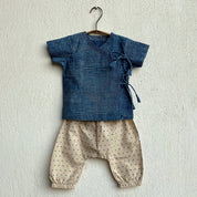 WHITEWATER KIDS UNISEX ORGANIC INDIGO CHECK ANGARAKHA  +  INDIGO RAIDANA PANTS