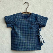 WHITEWATER KIDS UNISEX ORGANIC INDIGO ZOO BAG - RAIDANA AND CHECK ANGARAKHA + PANTS