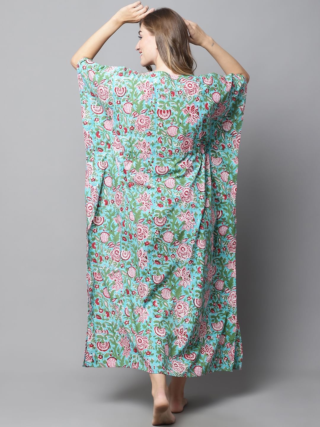 Green Floral Maternity Kaftan