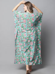 Green Floral Maternity Kaftan