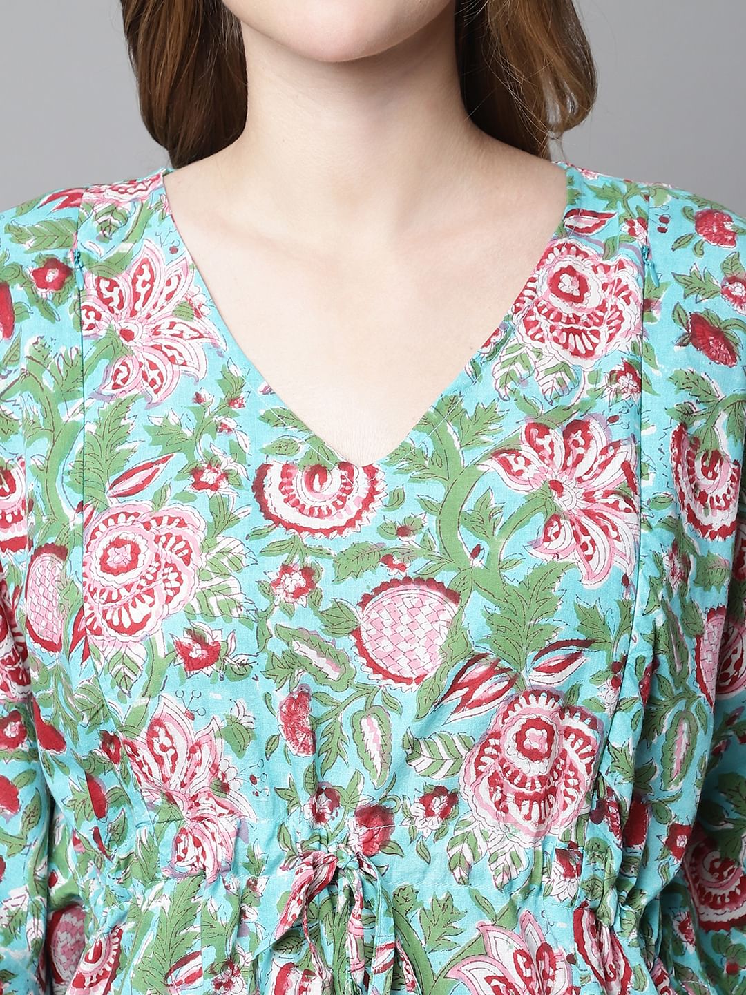 Green Floral Maternity Kaftan