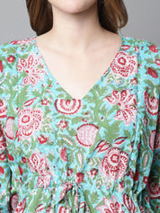 Green Floral Maternity Kaftan