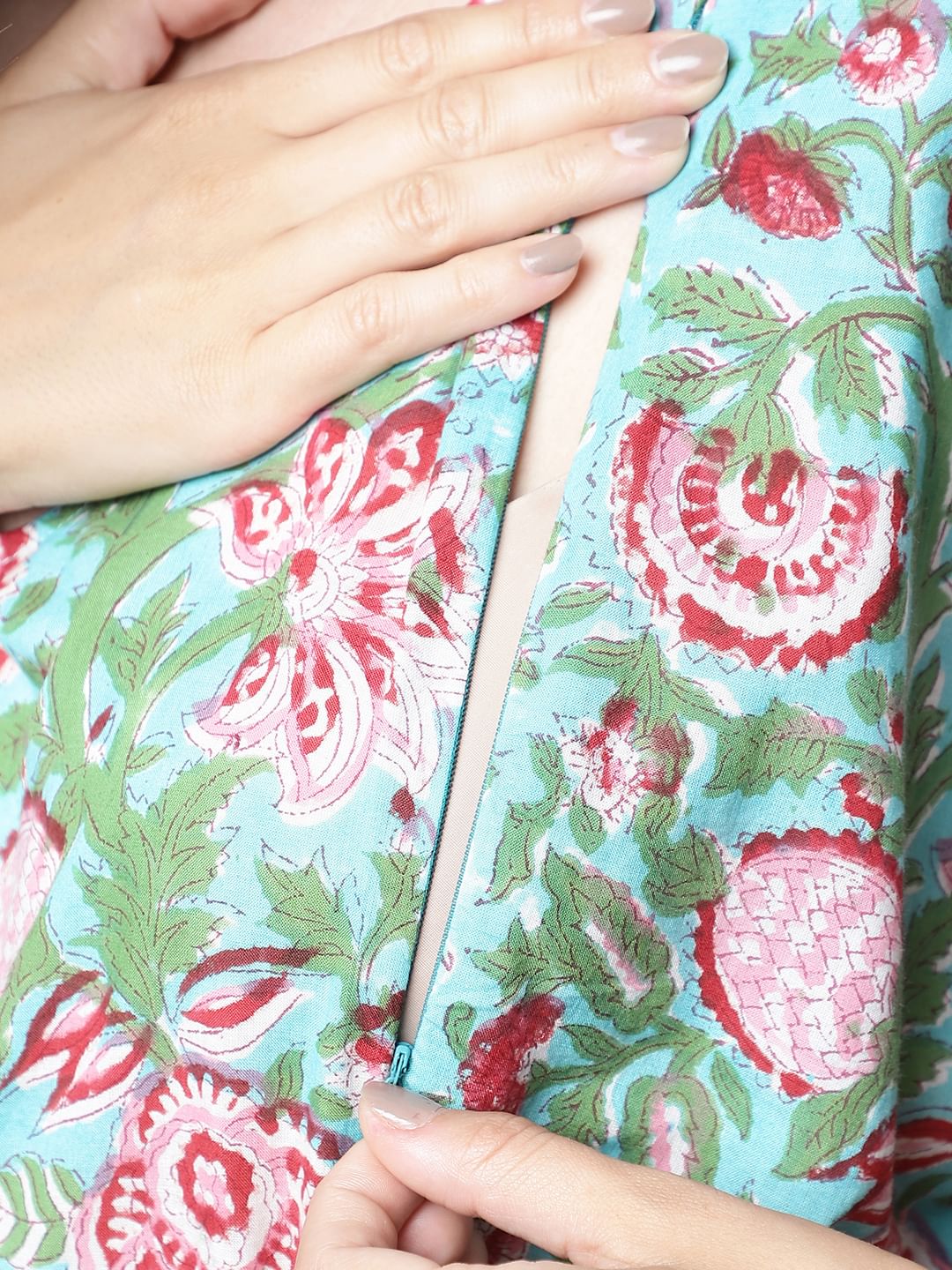 Green Floral Maternity Kaftan