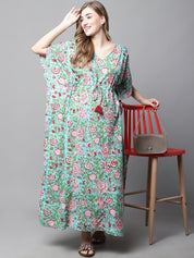 Green Floral Maternity Kaftan