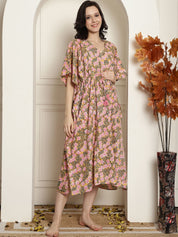 Yellow Cotton Maternity Kaftan