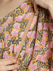 Yellow Cotton Maternity Kaftan