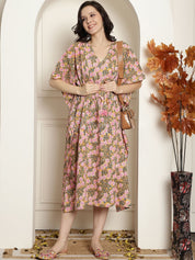 Yellow Cotton Maternity Kaftan