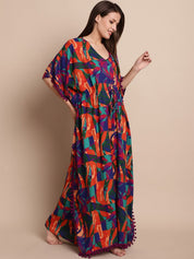 Multicolour Abstract Print Kaftan