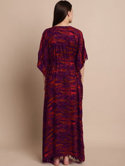 Purple Abstract Print Kaftan
