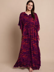Purple Abstract Print Kaftan