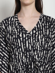 Printed Black Rayon Kaftan