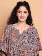 Multi-Coloured Abstract Rayon Kaftan
