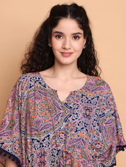 Multi-Coloured Abstract Rayon Kaftan