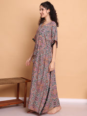 Multi-Coloured Abstract Rayon Kaftan