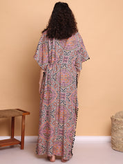 Multi-Coloured Abstract Rayon Kaftan