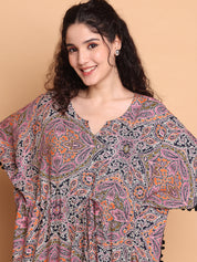 Multi-Coloured Abstract Rayon Kaftan