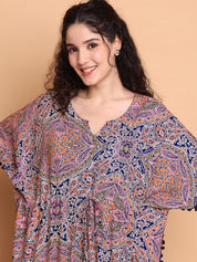 Multi-Coloured Abstract Rayon Kaftan