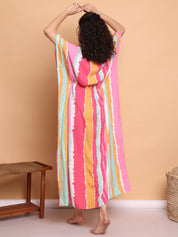 Multi Striped Rayon Kaftan