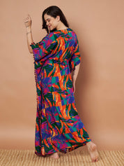Multi Color Abstract Rayon Kaftan