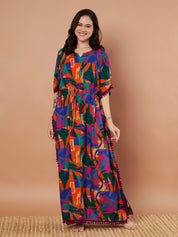 Multi Color Abstract Rayon Kaftan