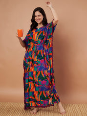 Multi Color Abstract Rayon Kaftan