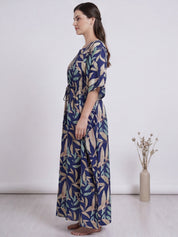 Blue Leaf Rayon Kaftan