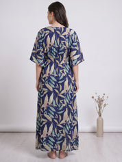 Blue Leaf Rayon Kaftan