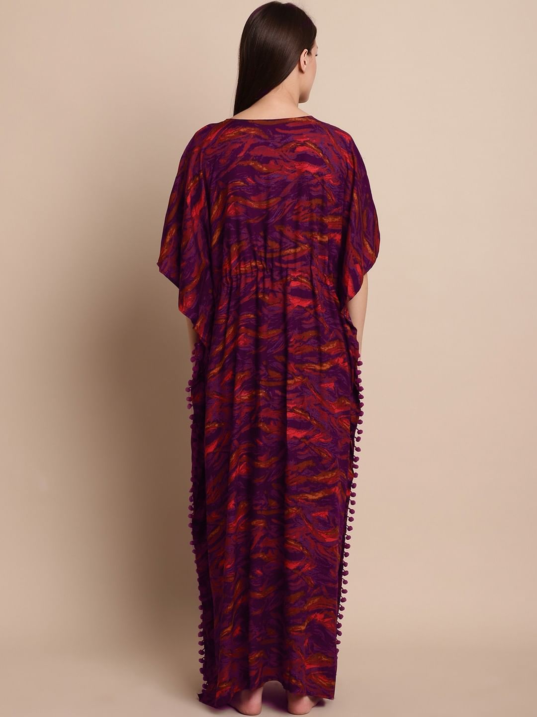 Purple Printed Maternity Kaftan