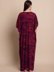 Purple Printed Maternity Kaftan
