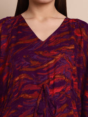 Purple Printed Maternity Kaftan