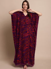 Purple Printed Maternity Kaftan