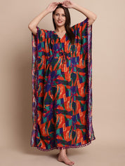 Multicolour Printed Maternity Kaftan