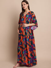 Multicolour Printed Maternity Kaftan