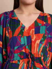 Multicolour Printed Maternity Kaftan