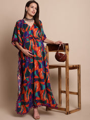 Multicolour Printed Maternity Kaftan