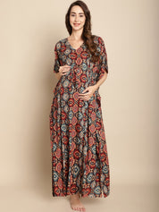 Printed Multi Colour Maternity Kaftan