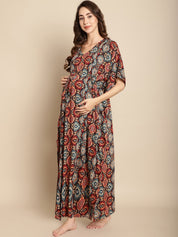 Printed Multi Colour Maternity Kaftan