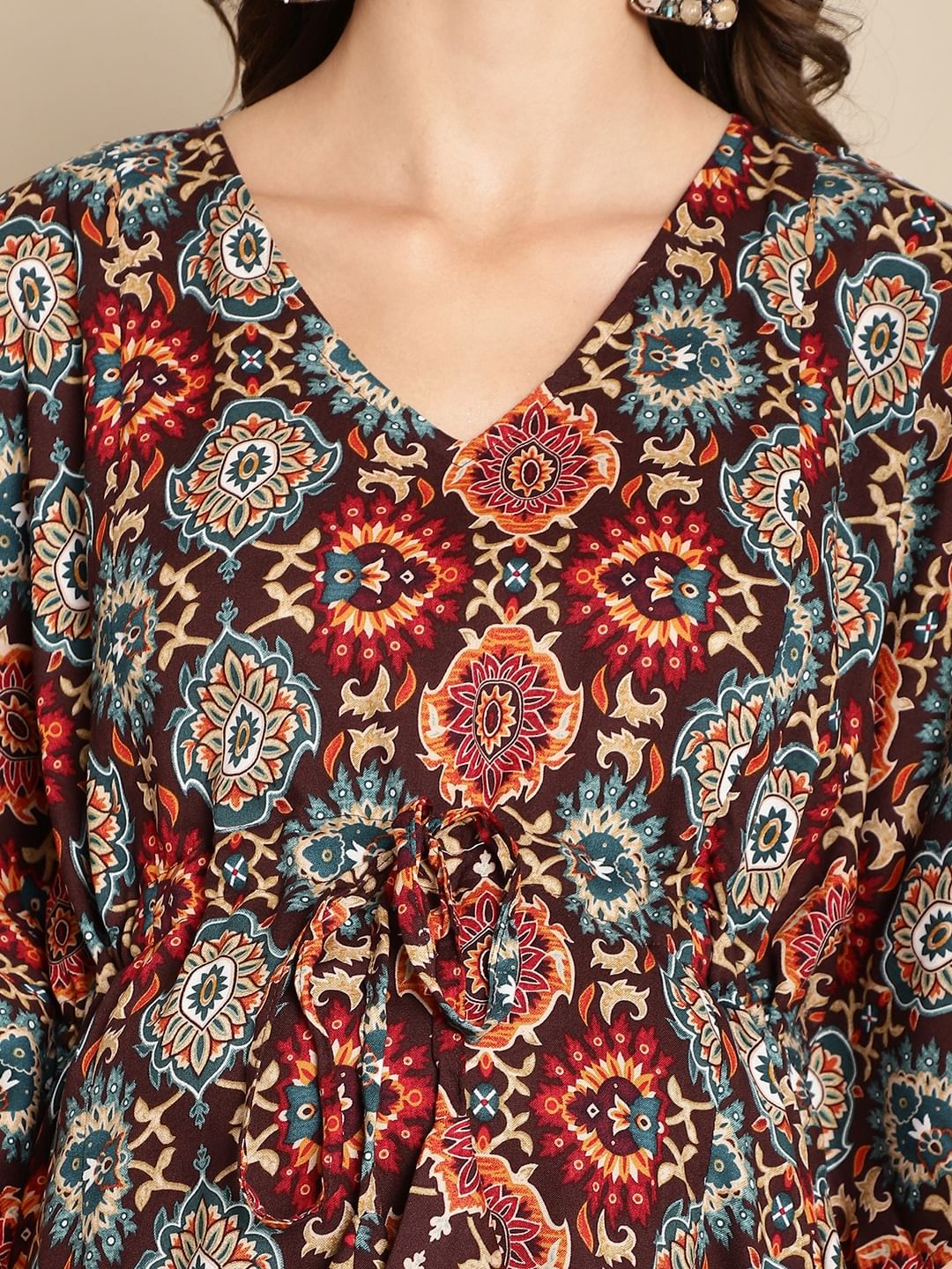 Printed Multi Colour Maternity Kaftan