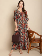 Printed Multi Colour Maternity Kaftan