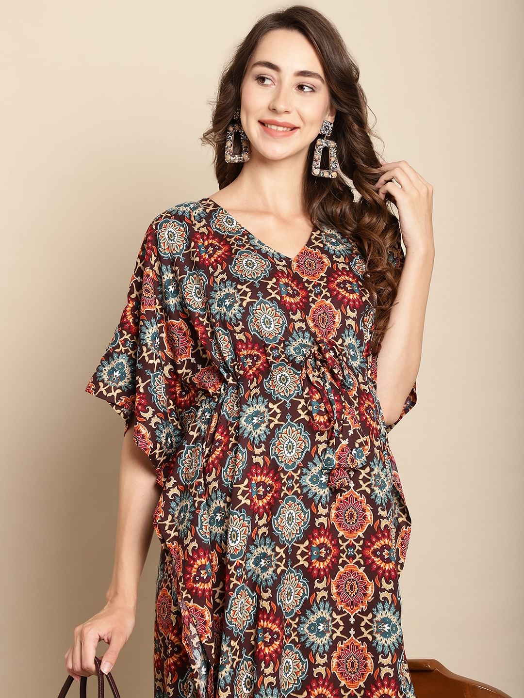 Printed Multi Colour Maternity Kaftan