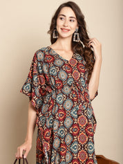 Printed Multi Colour Maternity Kaftan