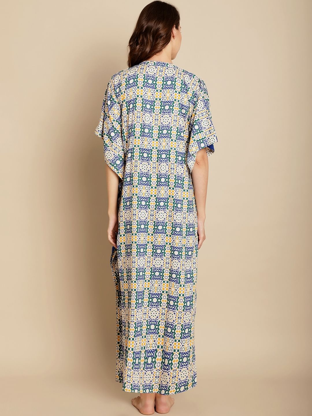 Geometric Print Multi Colour Maternity Kaftan
